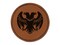 Double Headed Eagle Heraldry Round Iron-On Engraved Faux Leather Patch Applique - 2.5"
